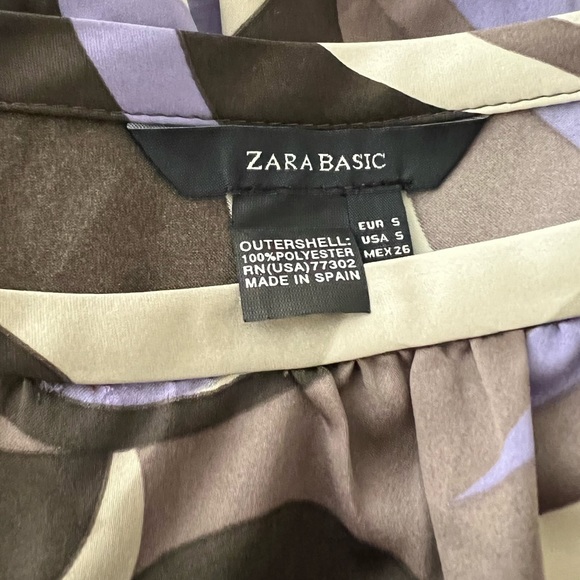 Zara Basic Print Midi Dress with Tie Belt - Picture 7 of 7